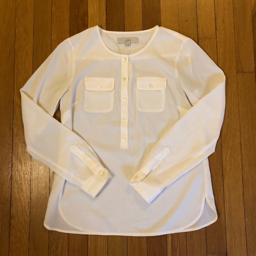 Ann Taylor LOFT white blouse
